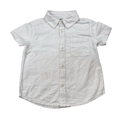 Boys Anko, white linen / cotton short sleeve shirt, GUC, size 2,  