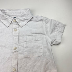 Boys Anko, white linen / cotton short sleeve shirt, GUC, size 2,  