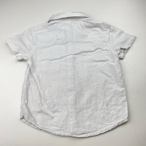 Boys Anko, white linen / cotton short sleeve shirt, GUC, size 2,  