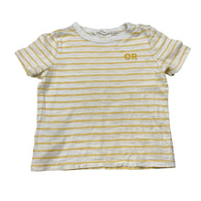 Load image into Gallery viewer, Boys Country Road, yellow &amp; white stripe cotton tee / top, FUC, size 2,  