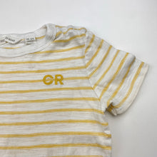 Load image into Gallery viewer, Boys Country Road, yellow &amp; white stripe cotton tee / top, FUC, size 2,  