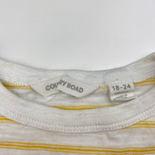 Load image into Gallery viewer, Boys Country Road, yellow &amp; white stripe cotton tee / top, FUC, size 2,  
