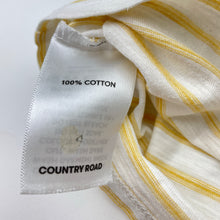 Load image into Gallery viewer, Boys Country Road, yellow &amp; white stripe cotton tee / top, FUC, size 2,  