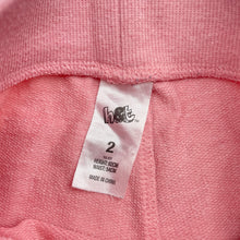 Load image into Gallery viewer, Girls H&amp;T, pink track pants, sequin stars, inside leg: 33cm, GUC, size 2,  