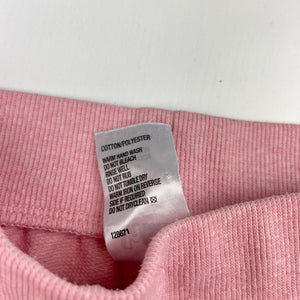 Girls H&T, pink track pants, sequin stars, inside leg: 33cm, GUC, size 2,  