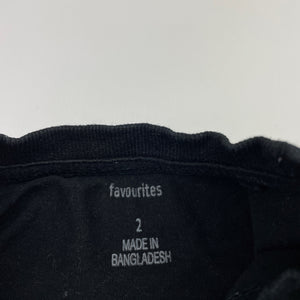 Boys Favourites, black cotton long sleeve tee / top, skull, GUC, size 2,  