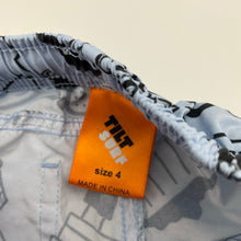 Load image into Gallery viewer, Boys Tilt, lightweight boardshorts, elasticated, GUC, size 4,  
