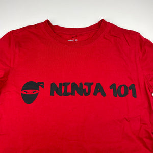 Boys Anko, red cotton tee / top, Ninja, EUC, size 10,  