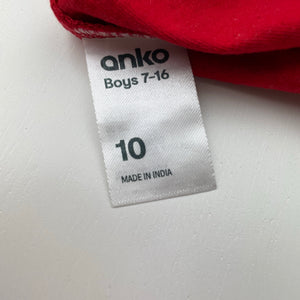 Boys Anko, red cotton tee / top, Ninja, EUC, size 10,  