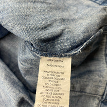 Load image into Gallery viewer, Girls Milkshake, blue denim overalls dress / pinafore, GUC, size 5, L: 56cm