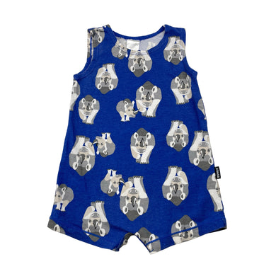 Unisex Bonds, stretchy romper, rhinos, wash fade, FUC, size 1,  