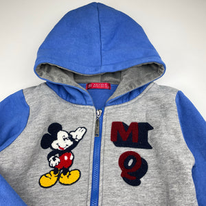 Boys RAINBOW REPUBLIC, thick fleece-lined zip hoodie sweater, Mickey Mouse, GUC, size 6-7,  