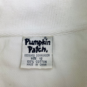 Boys Pumpkin Patch, vintage white cotton polo shirt top, GUC, size 12,  