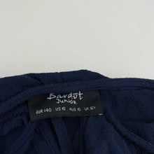 Load image into Gallery viewer, Girls Bardot Junior, navy viscose long sleeve playsuit, GUC, size 10,