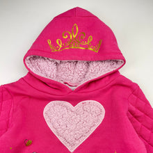 Load image into Gallery viewer, Girls Disney, Princess Belle, fleece-lined hoodie sweater, mark left sleeve, FUC, size 5,  
