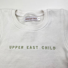 Load image into Gallery viewer, Unisex UPPER EAST CHILD, fleece-lined short sleeve sweater top, GUC, size 1,  