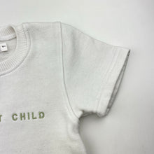 Load image into Gallery viewer, Unisex UPPER EAST CHILD, fleece-lined short sleeve sweater top, GUC, size 1,  