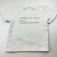 Load image into Gallery viewer, Unisex UPPER EAST CHILD, fleece-lined short sleeve sweater top, GUC, size 1,  