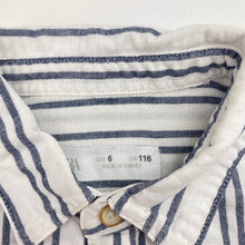 Load image into Gallery viewer, Boys Zara, cotton/linen long sleeve shirt, light mark lower front, FUC, size 6,  