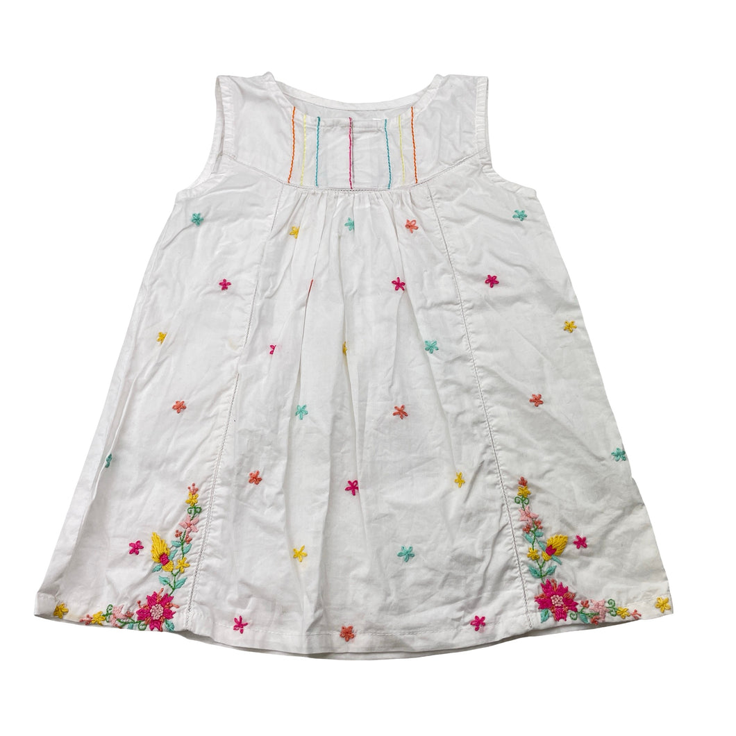 Girls Minnie Minors, embroidered lightweight cotton dress, EUC, size 0, L: 40cm