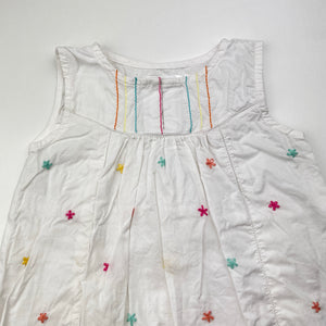 Girls Minnie Minors, embroidered lightweight cotton dress, EUC, size 0, L: 40cm