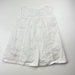Girls Minnie Minors, embroidered lightweight cotton dress, EUC, size 0, L: 40cm