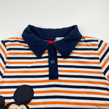 Load image into Gallery viewer, Boys Disney, Mickey Mouse striped polo shirt top, EUC, size 4-5,  