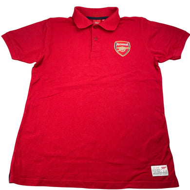 Boys Arsenal FC, red cotton polo shirt top, EUC, size 12-13,  