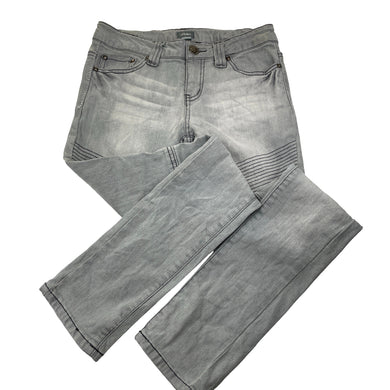 Girls Urban, grey stretch denim jeans, adjustable, inside leg: 73cm, GUC, size 14,  