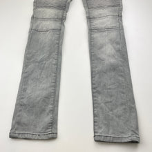 Load image into Gallery viewer, Girls Urban, grey stretch denim jeans, adjustable, inside leg: 73cm, GUC, size 14,  