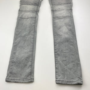 Girls Urban, grey stretch denim jeans, adjustable, inside leg: 73cm, GUC, size 14,  
