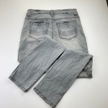 Load image into Gallery viewer, Girls Urban, grey stretch denim jeans, adjustable, inside leg: 73cm, GUC, size 14,  