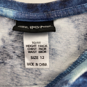 Unisex Harry Potter, Hogwarts tie-dyed cotton tee / top, FUC, size 12,  