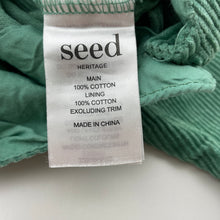 Load image into Gallery viewer, Boys Seed, green corduroy cotton overalls / dungarees, EUC, size 000,  