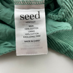 Boys Seed, green corduroy cotton overalls / dungarees, EUC, size 000,  