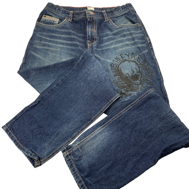Boys Urban Supply, dark denim jeans, adjustable, inside leg: 71cm, FUC, size 14,  
