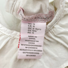 Load image into Gallery viewer, Girls CATHERINE MALANDRINO, lined cotton dress, EUC, size 4, L: 55cm