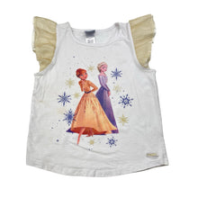 Load image into Gallery viewer, Girls Disney, Frozen cotton tee / top, marks front &amp; back, FUC, size 4,  