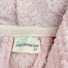 Load image into Gallery viewer, Girls Peter Alexander, pink fleece dressing-gown / bathrobe, GUC, size 2,  