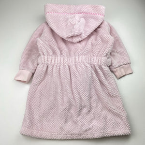 Girls Peter Alexander, pink fleece dressing-gown / bathrobe, GUC, size 2,  