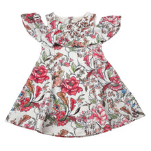 Load image into Gallery viewer, Girls Zara, floral open-shoulder dress, EUC, size 5, L: 51cm