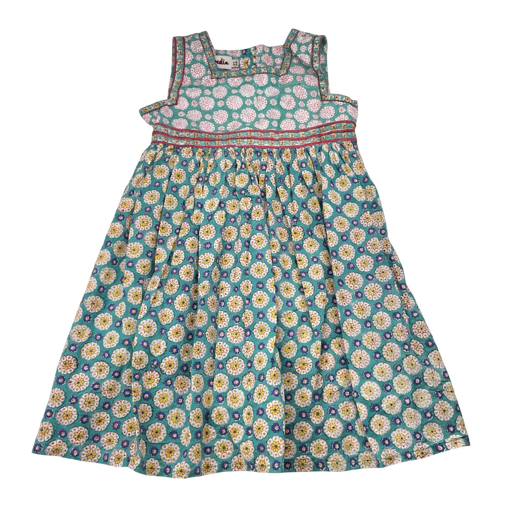 Girls fabindia, lightweight cotton summer dress, GUC, size 4-6, L: 62cm