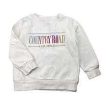 Load image into Gallery viewer, Girls Country Road, embroidered, fleece-lined sweater / jumper, mark back left sleeve, FUC, size 3,  
