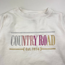 Load image into Gallery viewer, Girls Country Road, embroidered, fleece-lined sweater / jumper, mark back left sleeve, FUC, size 3,  