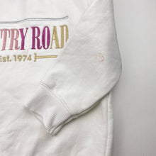 Load image into Gallery viewer, Girls Country Road, embroidered, fleece-lined sweater / jumper, mark back left sleeve, FUC, size 3,  