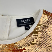 Load image into Gallery viewer, Girls Bardot Junior, pleated party gress, gold sequins, FUC, size 12, L: 78cm