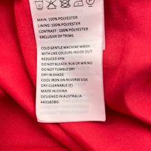 Load image into Gallery viewer, Girls Bardot Junior, red satin party / formal dress, small catches, FUC, size 14, L: 80cm at front