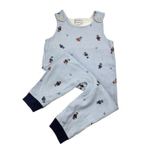 Load image into Gallery viewer, Boys Ralph Lauren, striped cotton overalls / romper, bears (light mark on back), FUC, size 0,  