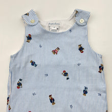 Load image into Gallery viewer, Boys Ralph Lauren, striped cotton overalls / romper, bears (light mark on back), FUC, size 0,  