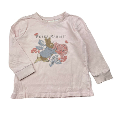 Girls Peter Rabbit, cotton long sleeve pyjama top, FUC, size 4,  